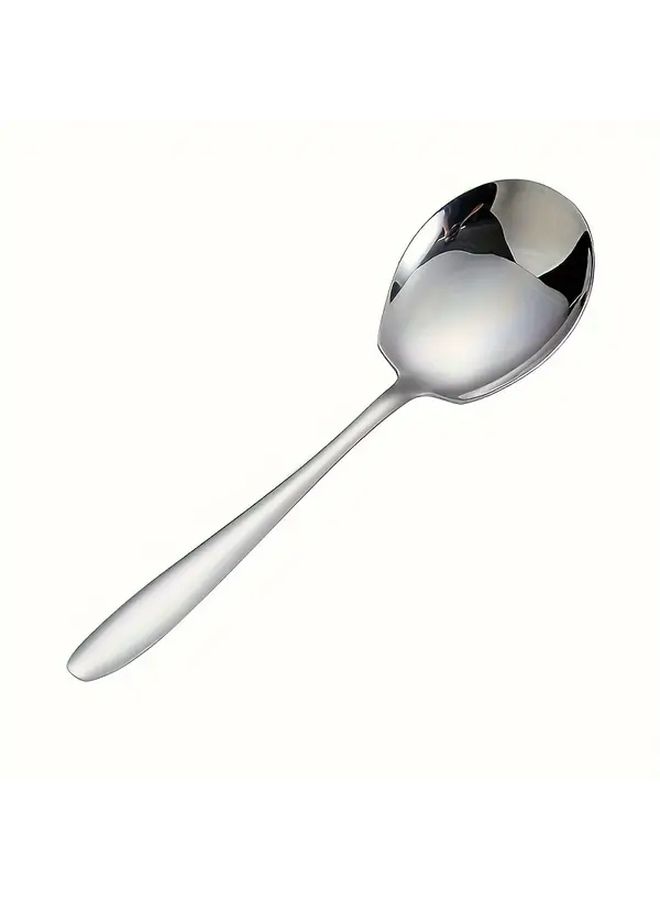 2pcs Extra Large Stainless Steel Long Handle Serving Spoons Silvery - Image 4
