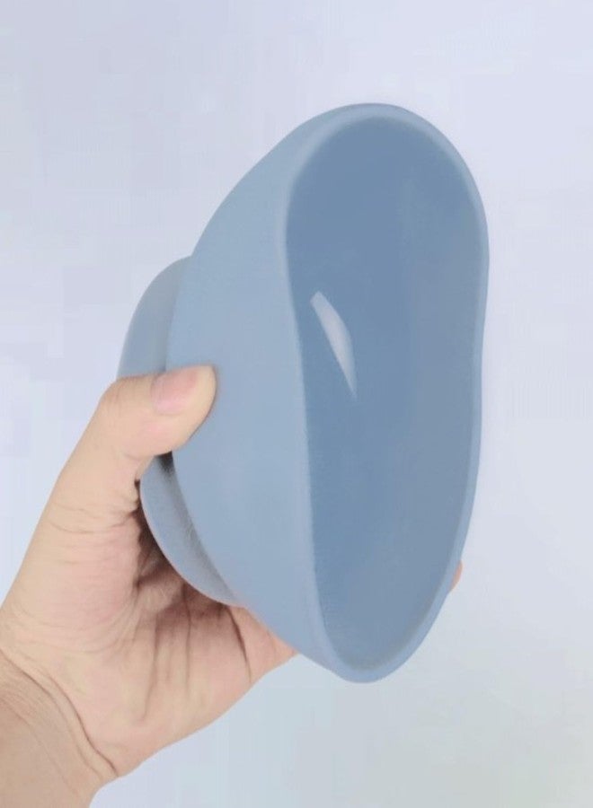 CEPLO Silicone Baby Bowl with Wooden Spoon, Suction Base, BPA-Free, Curved Walls for Self-Feeding, Dishwasher Safe Non-Slip, Non-Toxic, Bpa Free Silicone Baby Feeding Bowl (Dark Blue) - Image 2
