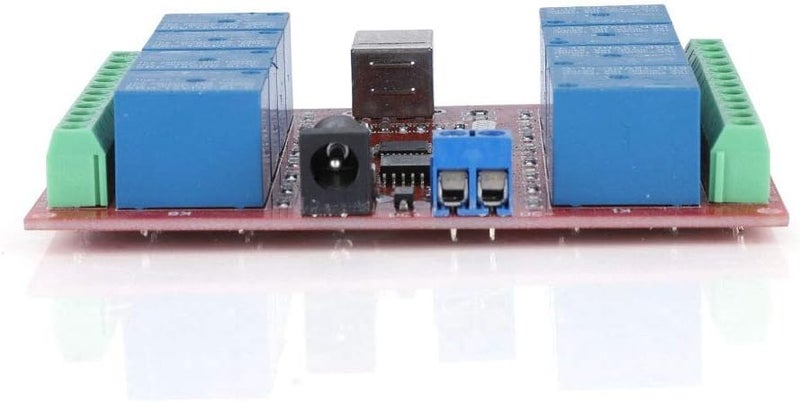 klarako 8-Channel 12V Computer USB Intelligent Control Switch Relay Module with Square USB Interface, Imported USB Control Chip, and Board Power Socket for WIN7, XP 32-bit/64-bit System - Image 3
