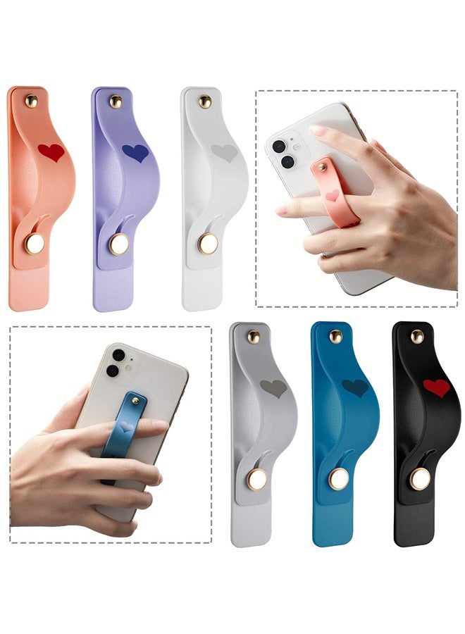 Peachjoy Phone Finger Grip, 6 Pieces Phone Grip Holders, Cell Phone Grip Strap Telescopic Phone Finger Strap Stand Universal Finger Kickstand for Most Smartphones, Vintage Colors (Light color) - Image 1