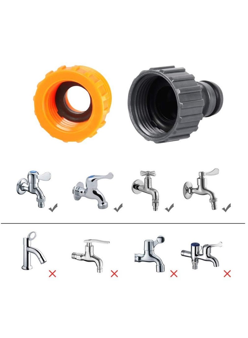Garden Hose Fitting Set, 1 Nozzle, 5 End Quick Connector,Hose Waterstop Connector,2 Double Male Snap Connector,2 Hose Tap Connector 1/2 Inch and 3/4 Inch Size 2-in-1 - Image 4