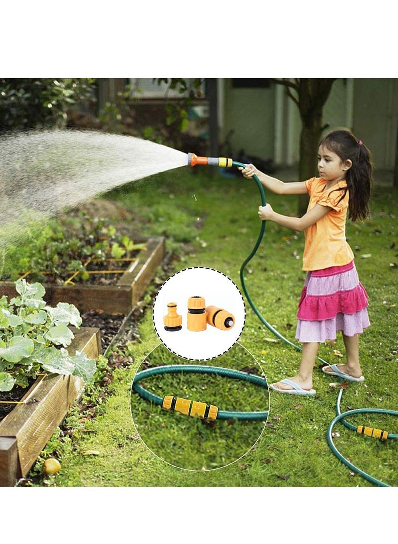 Garden Hose Fitting Set, 1 Nozzle, 5 End Quick Connector,Hose Waterstop Connector,2 Double Male Snap Connector,2 Hose Tap Connector 1/2 Inch and 3/4 Inch Size 2-in-1 - Image 5