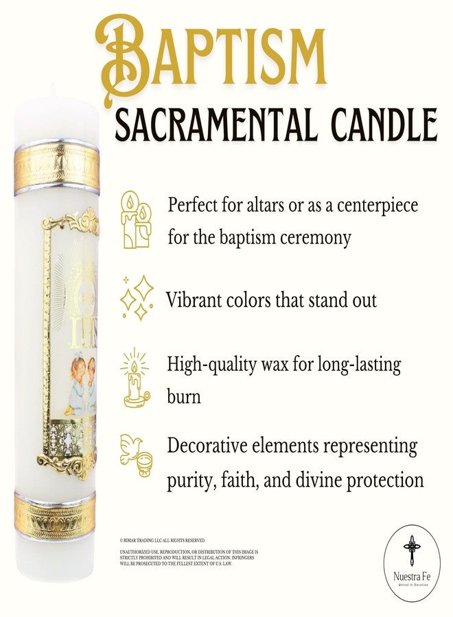 Nuestra Fe Authentic Baptism Candle Set by Mexican Artisans at La Villa de Guadalupe | Velas Para Bautizo de Niña o Niño | Catholic Candle Set for Boys and Girls - Image 2