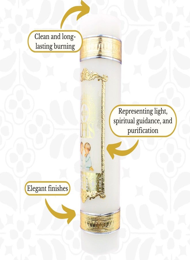 Nuestra Fe Authentic Baptism Candle Set by Mexican Artisans at La Villa de Guadalupe | Velas Para Bautizo de Niña o Niño | Catholic Candle Set for Boys and Girls - Image 4