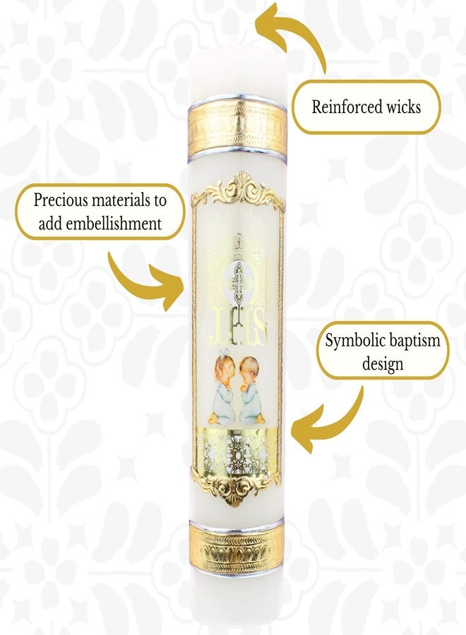 Nuestra Fe Authentic Baptism Candle Set by Mexican Artisans at La Villa de Guadalupe | Velas Para Bautizo de Niña o Niño | Catholic Candle Set for Boys and Girls - Image 3