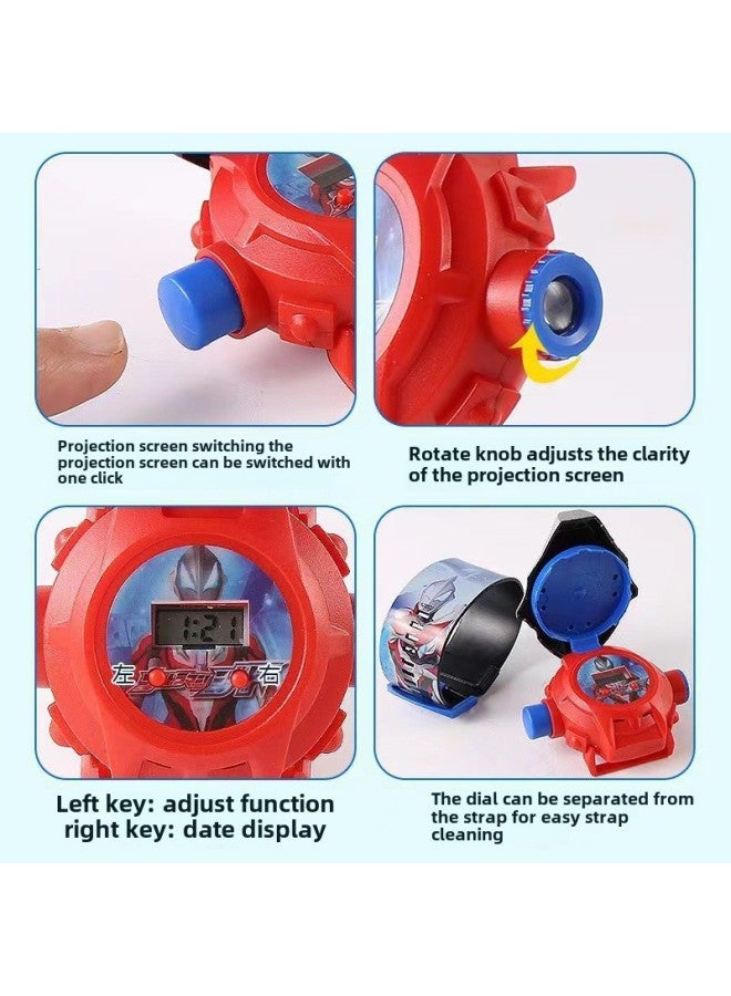 Stitch Children's Flip Watch Girls Rainbow Egg Party Projection Electronic Watch Boys Toy Gift-Color:8527 Masked Man - Image 4