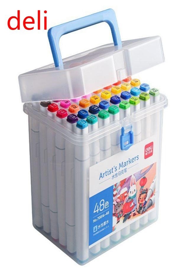 Deli Deli 24-Color Double-Ended Markers – Water-Based, Washable Art Markers for Kids  - Image 1