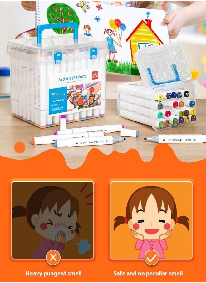Deli - Deli 24-Color Double-Ended Markers – Water-Based, Washable Art Markers for Kids - Image 1