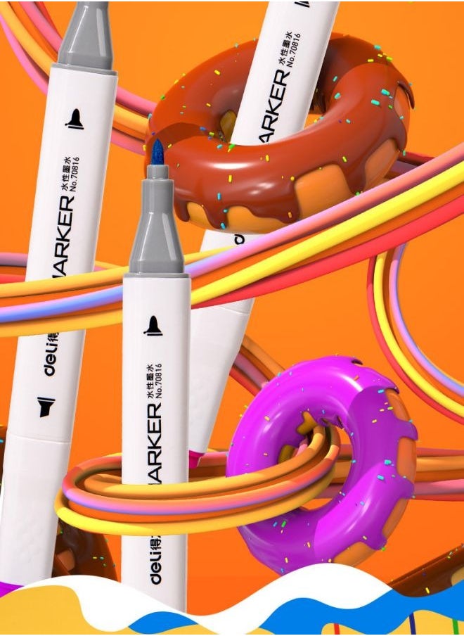 Deli - Deli 24-Color Double-Ended Markers – Water-Based, Washable Art Markers for Kids - Image 1