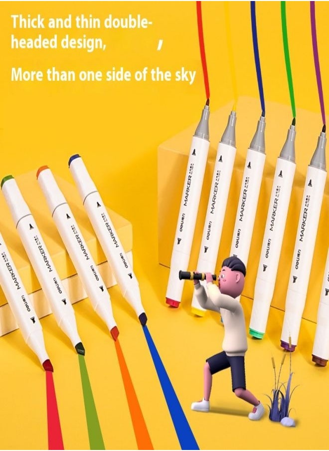 Deli - Deli 24-Color Double-Ended Markers – Water-Based, Washable Art Markers for Kids - Image 1