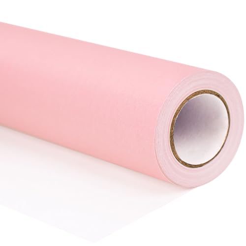Shindel Pink Wrapping Paper Roll, 17" x 33' Pink Bulletin Board Paper for Gifts Wrapping, Art Craft, Wedding, Birthday - Image 1