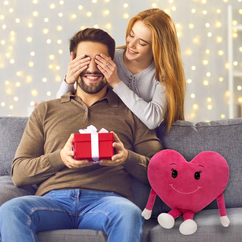 MaoGoLan Valentines Heart Plush Throw Pillow  Cute Pink Heart Doll Stuffed Pillow for Decorations  11 inches Soft and Love Heart Throw Pillow for Wife Girlfriend Boyfriend Lover Gifts - Image 3