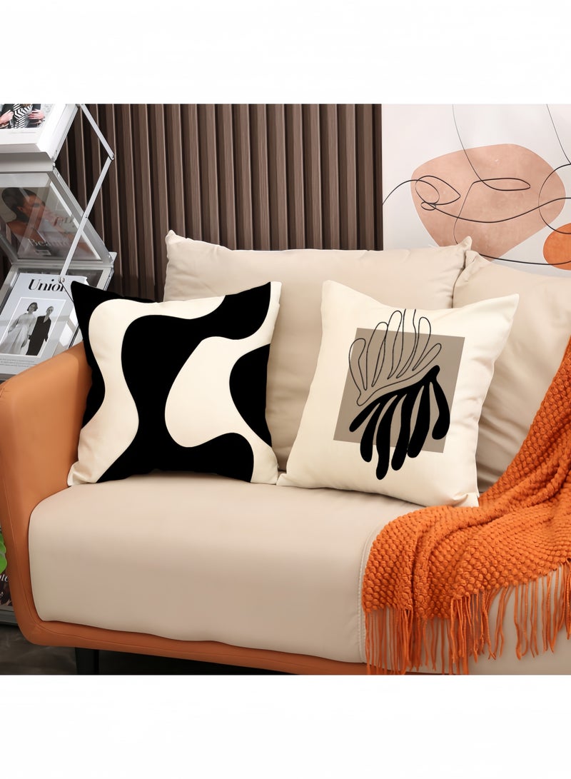 لغة أغطية وسادة مجموعة من 4 ، رمي غطاء وسادة ، الطراز الحديث وسادة يغطي 45 سنتيمتر x 45 سنتيمتر ، ل غرفة المعيشة أريكة الأريكة السرير وسادات 18 × 18 بوصة (نمط مزدوج الوجهين) - Image 3