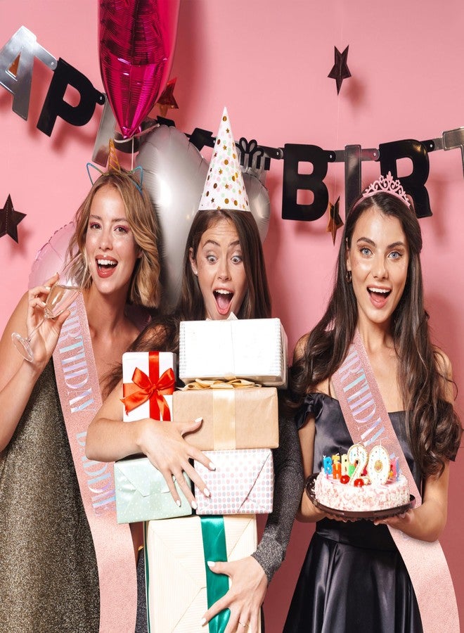 FASOTY Birthday Baddie Sash for Women Girls - Rose Gold Glitter with Dazzling Colorful Foil Birthday Girl Sash Funny Party Favor Supplies Baddie Accessories - Image 4