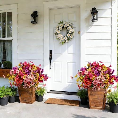 Cherica 20 Pcs Plastic Flowers for Outdoors, Fake Outdoor Artificial Flowers for Outdoors UV Resistant, Fake Plants Artificial Plants Outdoor Plastic Plants, Silk Faux Spring Flowers for Outside - Image 4