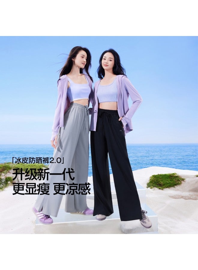 SIINSIIN Iced Skin Sun Protection Wide-Leg Pants Women 2025 Autumn New Style Cool Feeling Casual Sports Pants Loose Slimming Long Pants - Image 2