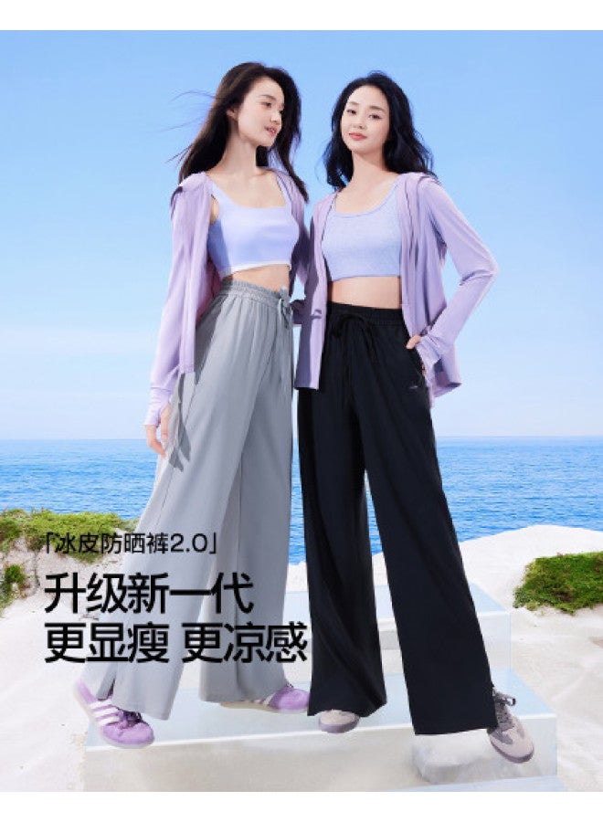 SIINSIIN Iced Skin Sun Protection Wide-Leg Pants Women 2025 Autumn New Style Cool Feeling Casual Sports Pants Loose Slimming Long Pants - Image 1