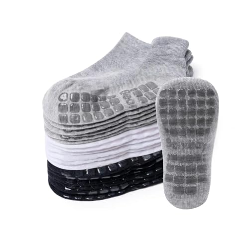 Bearbay Baby Non Slip Ankle Socks with Grippers (9 Pair) for 0 months-7 years old Walking Socks for Infant Toddler Kids Boys Girls - Image 1