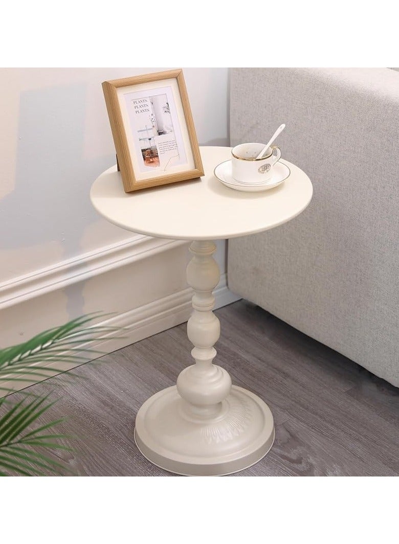 DubaiGallery Round Storage End Table, 2 Tier Utility Cart with Locked Caster Wheels, Storage Shelving Units Side Table for Kitchen,Living Room,Bedroom,Narrow Places - Image 1