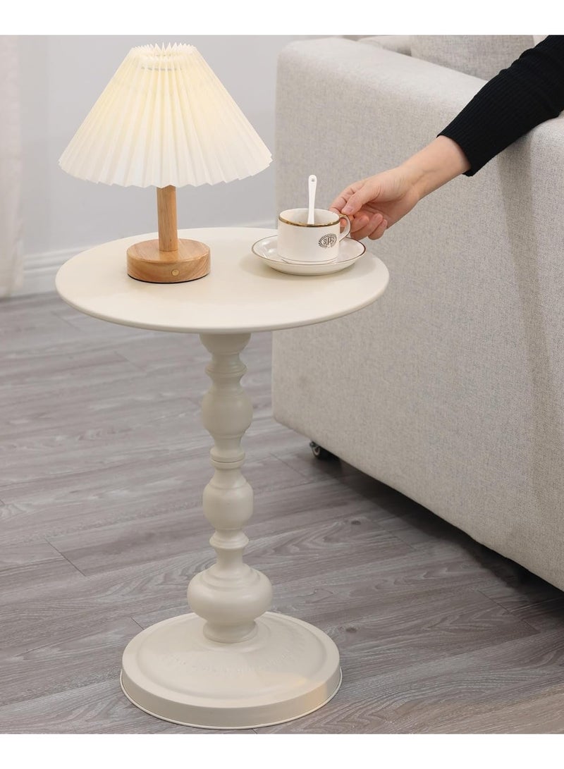 DubaiGallery Round Storage End Table, 2 Tier Utility Cart with Locked Caster Wheels, Storage Shelving Units Side Table for Kitchen,Living Room,Bedroom,Narrow Places - Image 2