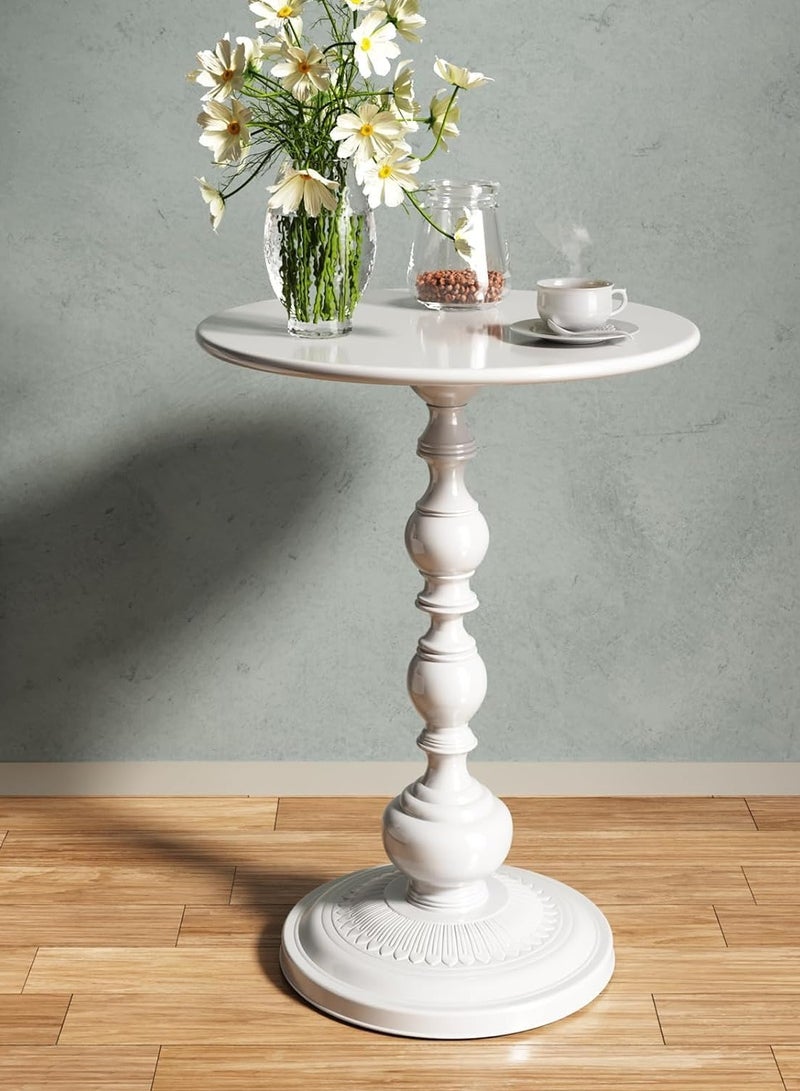 DubaiGallery Round Storage End Table, 2 Tier Utility Cart with Locked Caster Wheels, Storage Shelving Units Side Table for Kitchen,Living Room,Bedroom,Narrow Places - Image 3