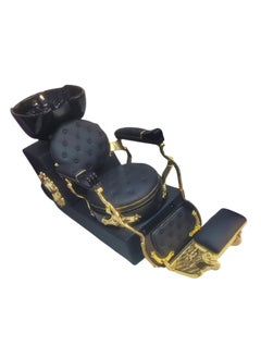 Vintage Beauty Salon Shampoo Backwash Unit with Adjustable Tilting Ceramic Sink, Customizable Bowl, and Gel Neck Rest for Enhanced Comfort.  - Image 2