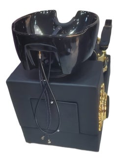 Vintage Beauty Salon Shampoo Backwash Unit with Adjustable Tilting Ceramic Sink, Customizable Bowl, and Gel Neck Rest for Enhanced Comfort.  - Image 3