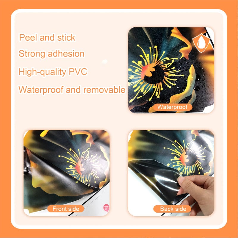 TUOKING Black Gold Flowers Wall Stickers Decor Removable Wall Murals Peel and Stick Wall Art Decal Home Decor for Kitchen,Bedroom,Living Room(MS3241) - Image 3