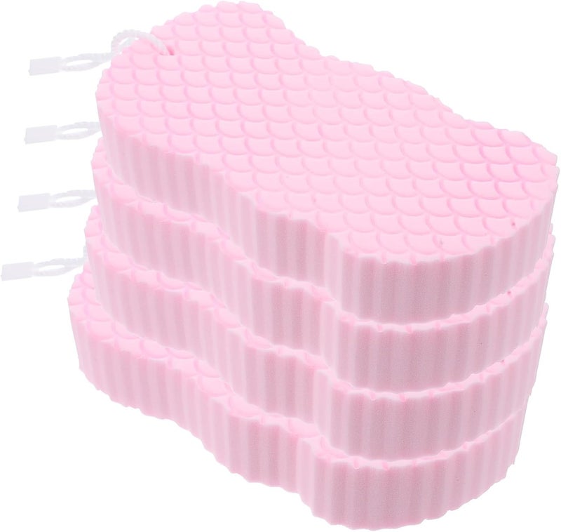 LABRIMP Double-Sided Bath Sponges 4pcs 14x9x5cm Skin-Friendly Shower Tools Bathing Supplies Portable Body Scrubbers for Gentle Exfoliating and Cleaning - Image 1