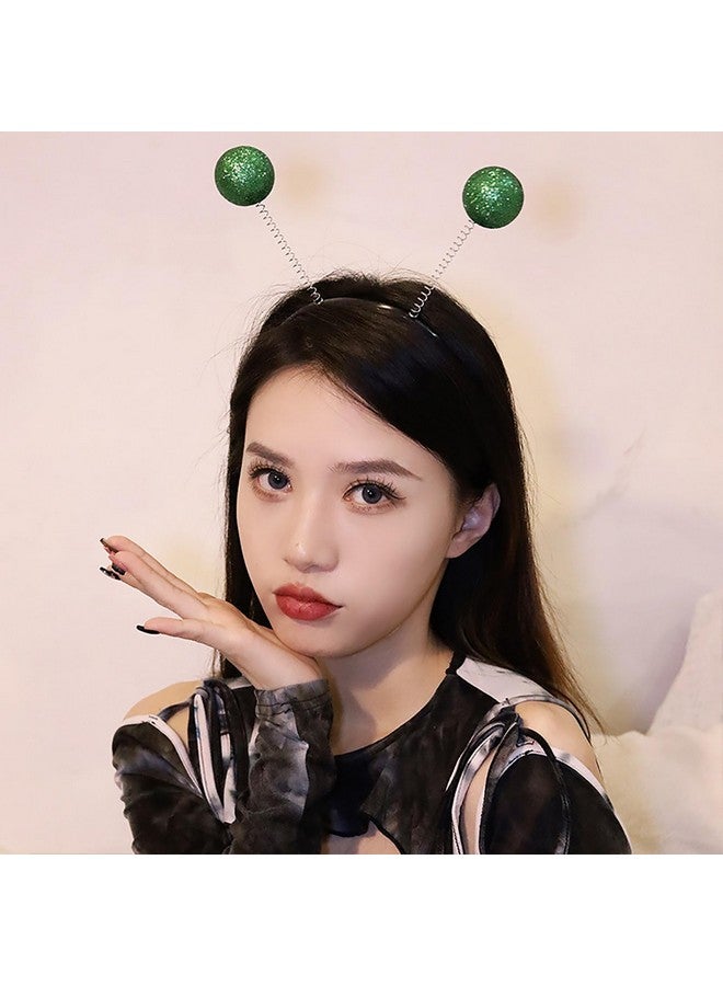 Soochat Alien Headband Bee Antenna Headband Ladybug Antenna Headband Ant Antenna Headband For Halloween Cosplay Costume Party Accessories (Green) - Image 2