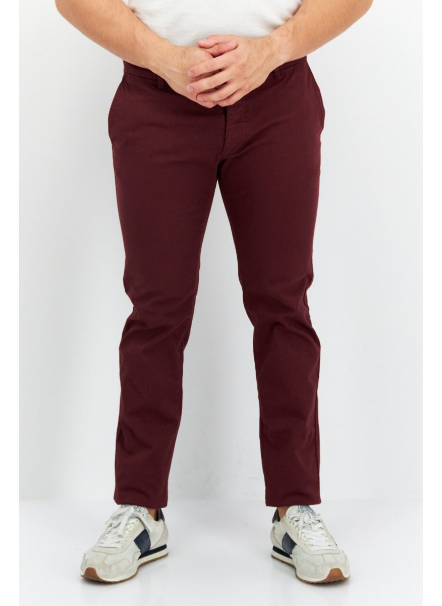 TRUSSARDI JEANS Men Regular Fit Solid Chino Pant, Maroon  - Image 1