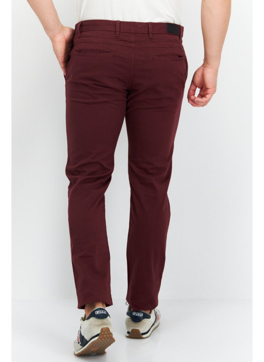 TRUSSARDI JEANS Men Regular Fit Solid Chino Pant, Maroon  - Image 2
