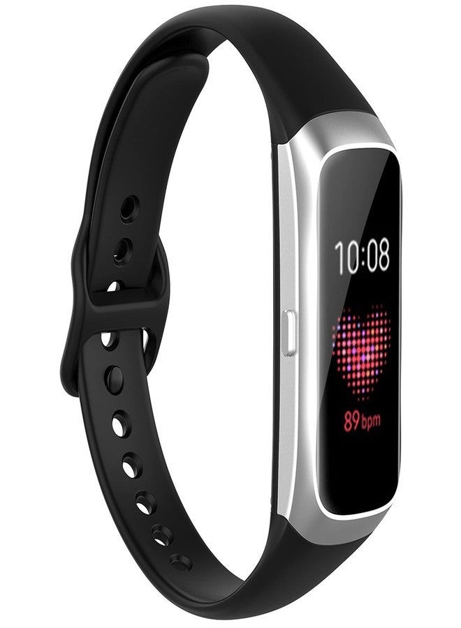 Lijinlan Bands for Samsung Galaxy Fit, Soft Silicone Sport Fitness Strap for Galaxy Fit SM-R370 Smartwatch, Replacement Wristband Accessories for Men Women (4P-Black Skyblue Darkblue Purple) - Image 3