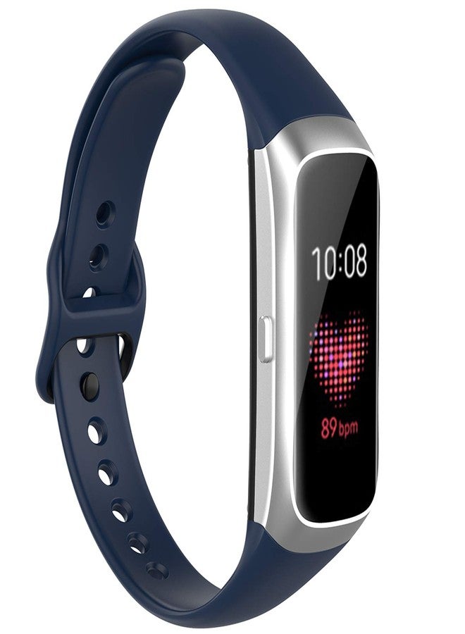 Lijinlan Bands for Samsung Galaxy Fit, Soft Silicone Sport Fitness Strap for Galaxy Fit SM-R370 Smartwatch, Replacement Wristband Accessories for Men Women (4P-Black Skyblue Darkblue Purple) - Image 5
