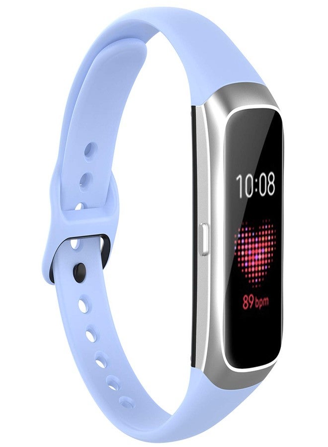 Lijinlan Bands for Samsung Galaxy Fit, Soft Silicone Sport Fitness Strap for Galaxy Fit SM-R370 Smartwatch, Replacement Wristband Accessories for Men Women (4P-Black Skyblue Darkblue Purple) - Image 4