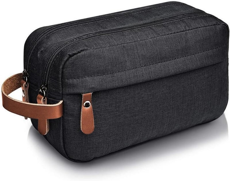 SHOWAY Travel Toiletry Organizer Bag for Men's| Shaving Dopp Kit Organizer Bathroom Bag| Water Resistant, Zipper, Carry handle &Hanging Organizer Bag| Double compartments - Image 1