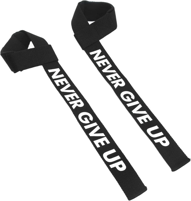 Kufoo Powerlifting Strap, Non Slip High Power Coefficient Thickened Sponge Inner Lifting Straps for Strength Training (Black) - Image 1