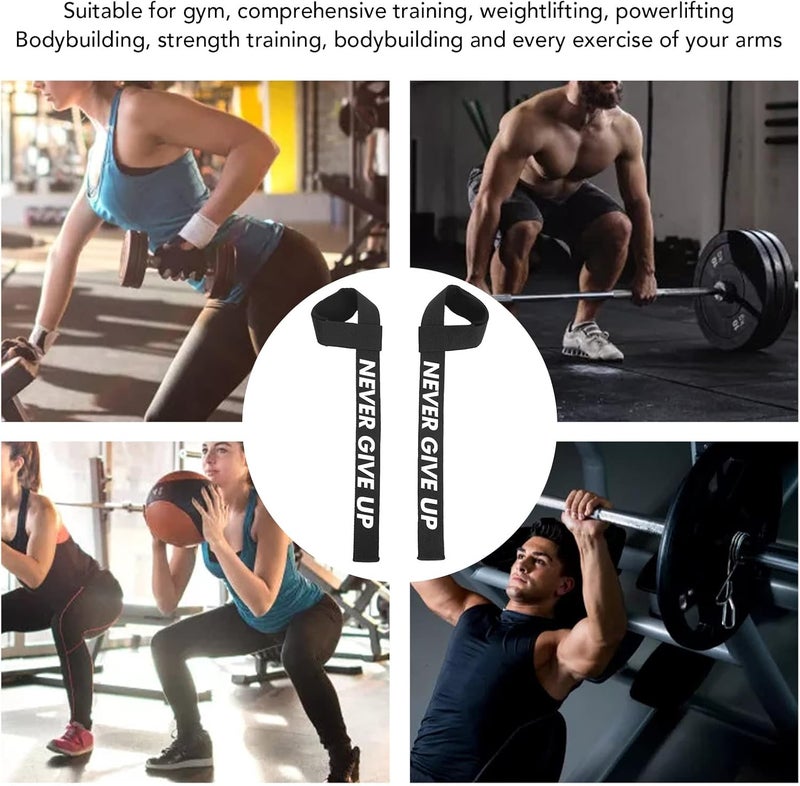 Kufoo Powerlifting Strap, Non Slip High Power Coefficient Thickened Sponge Inner Lifting Straps for Strength Training (Black) - Image 3