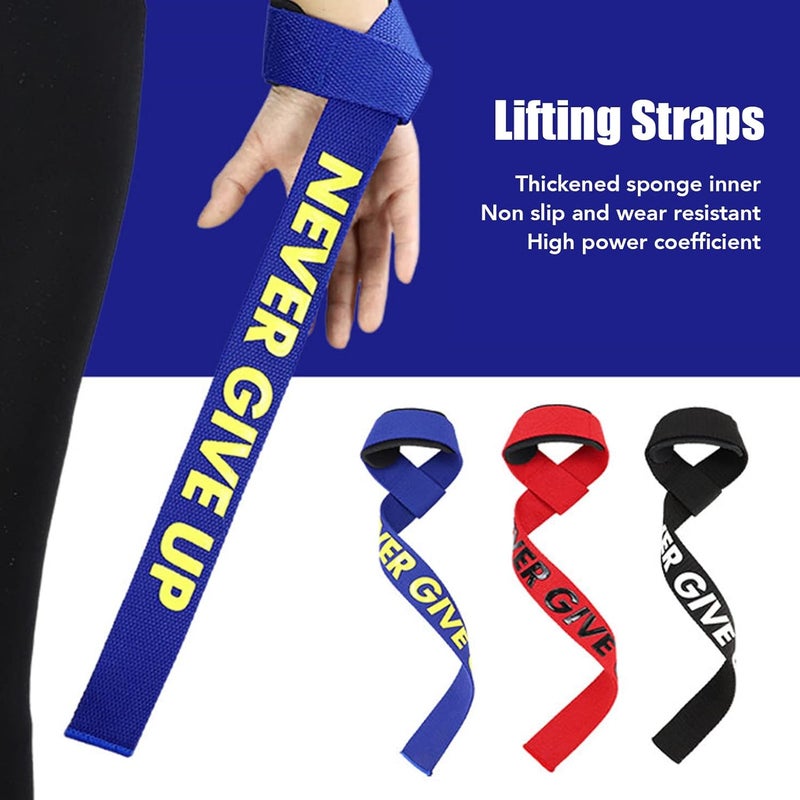 Kufoo Powerlifting Strap, Non Slip High Power Coefficient Thickened Sponge Inner Lifting Straps for Strength Training (Black) - Image 2