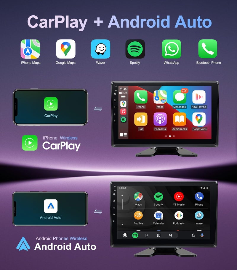 Seventour 5-Channel 1080P Backup Camera Dash Cam with 10.2'' Monitor,DVR Recording Back Up Camera for RV/Truck/Van/Trailer/SUV Cars, Android.11 Car Raido with Wireless CarPlay/Android Auto/BT/FM/WiFi - Image 5