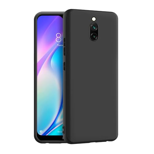 CEDO Back Cover for Redmi 8A / 8A Dual | Camera Bump Protection & Inner Velvet Fabric Lining | Ultra Slim Matte Soft Rubberised Case Cover (Black) - Image 1