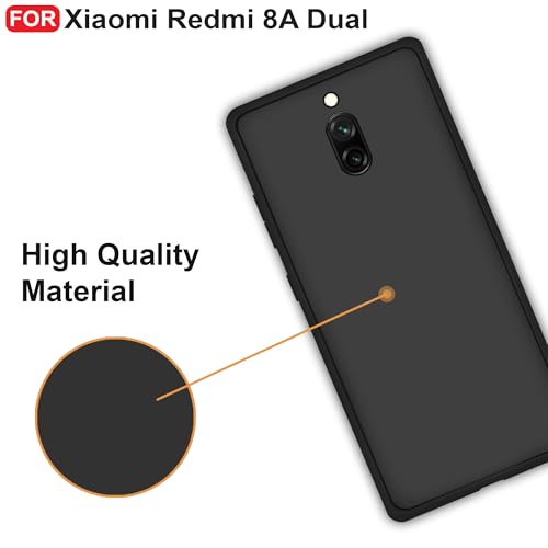 CEDO Back Cover for Redmi 8A / 8A Dual | Camera Bump Protection & Inner Velvet Fabric Lining | Ultra Slim Matte Soft Rubberised Case Cover (Black) - Image 5