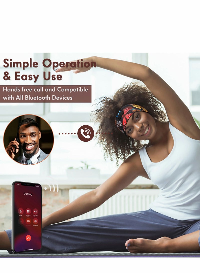 Excefore Sleep Headphones Wireless, Floral Bluetooth Sports Headband with Ultra-Thin HD Stereo Speakers Perfect for Sleeping, Workout, Jogging, Yoga, Insomnia, Air Travel, Meditation - Image 5