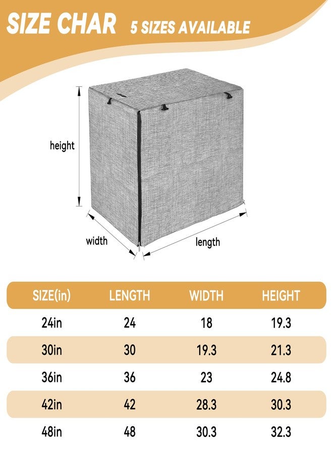 Akinerri Dog Crate Cover - Double Door Waterproof Pet Kennel Cover, Durable 600D Polyester Protective Cage Cover for 24/30/36/42/48 Inch Dog Crate - Grey - Image 5