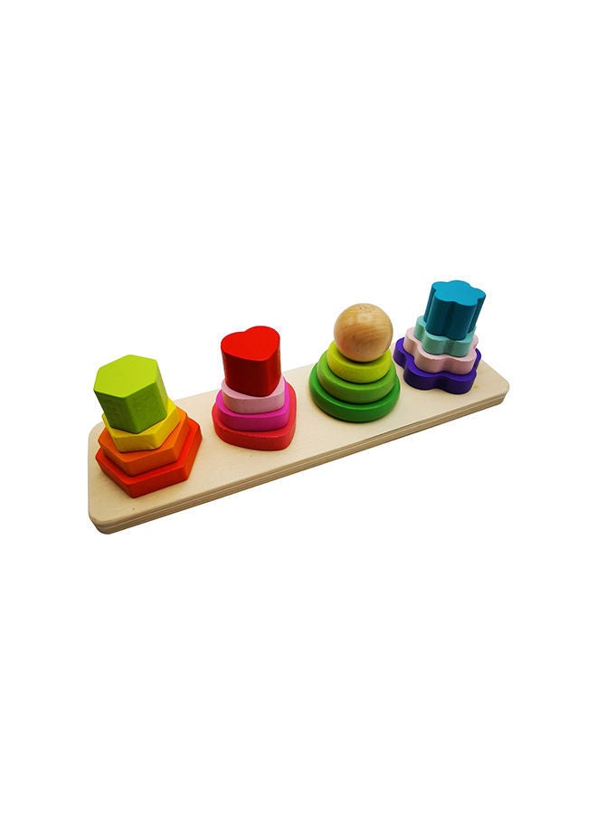 NIBEMINENT Wooden Intellectual Four Column Shape Building Blocks Set - Image 3