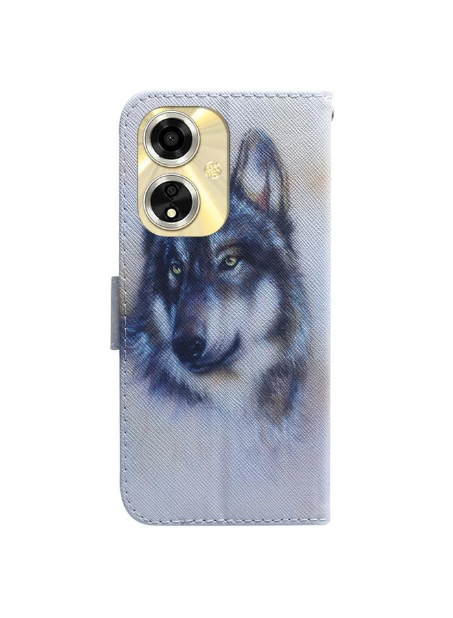 اس-توب جراب هاتف OPPO A59 5G / A2M، جراب هاتف جلدي قابل للطي برسومات ملونة - Image 4