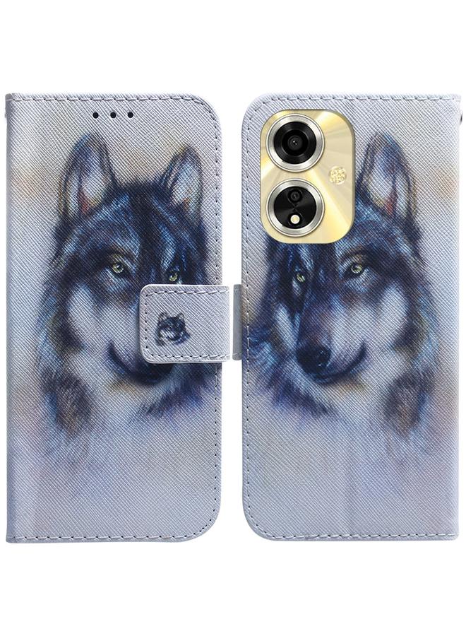 اس-توب جراب هاتف OPPO A59 5G / A2M، جراب هاتف جلدي قابل للطي برسومات ملونة - Image 1