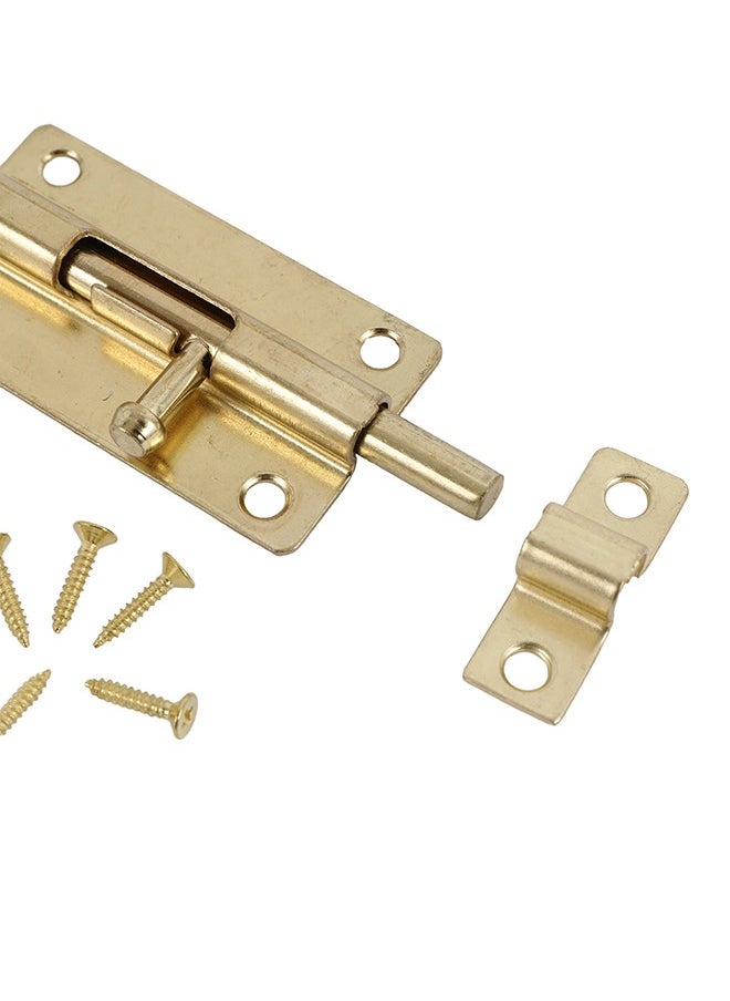 LAWAZIM Sliding Latch Lock - Copper Plated - Barrel Bolt Latch with Screws, Pre-Drilled Holes, Smooth Sliding Mechanism - Ideal for Securing Doors, Gates, Cabinets, Sheds, Fences, Storage Areas  - Image 5