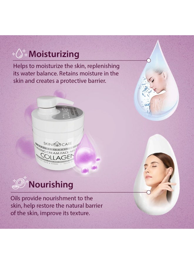 Skin care Skin Care Collagen 3-in-1 Moisturizer Face Cream, Neck and Hands - Treatment for Crepey Texture, Wrinkles and Sagging - Daily Lotion for All Skin Types - 16.9 fl. oz. - Image 2