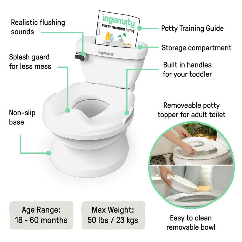 Ingenuity - My Size Potty Pro , Realistic Toddler Toilet with Storage, Ages 18–60 Months - Image 4